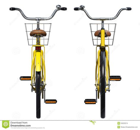 Yellow Bicycle Front And Back View Stock Photo - Image of pedal, cycle: 53223214 Shape Animation, Plan Furniture, Bmx Dirt, Cool Bike Helmets, Yellow Bicycle, Procreate Ideas, Mt Bike, Study Stuff, Bike Drawing