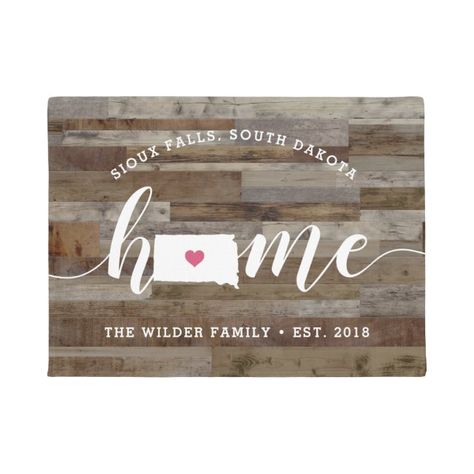 South Dakota Home State Personalized Wood Look Doormat #housewarming #home #state #city #and #Doormat Nantucket Home, New Mexico Homes, Louisiana Homes, Minnesota Home, Home City, City Family, New York Homes, North Carolina Homes, Cape Cod House