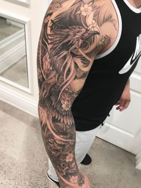 Phoenix Tattoo Forearm, Phoenix Tattoo Arm, Phoenix Tattoo Men, Phoenix Tattoo Sleeve, Japanese Phoenix Tattoo, Bird Tattoo Sleeves, Phoenix Bird Tattoos, Phönix Tattoo, Tattoo Forearm