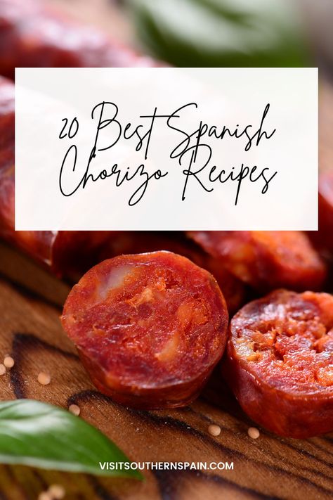 Are you interested in trying some of the Best Spanish Chorizo recipes? Whether you're looking for a quick and easy Spanish dish or an impressive dinner idea, our recipes have got you covered. The chorizo recipes from Spain can elevate any meal, no matter if you're cooking breakfast, lunch, or dinner. So take a look at these easy chorizo recipes and prepare your next meal, just like real Spaniards do. #spanishchorizorecipes #chorizorecipe #spanishchorizo #easychorizorecipes Spanish Chorizo Recipes Dinner, Chorizo Links Recipes Dinner, Portuguese Chorizo Recipes, Spanish Sausage Recipes, Chorizo Appetizer Recipes, Spanish Food Aethstetic, Chorizo Recipes Dinner Easy, Chourico Recipes, Chorizo Sausage Recipes