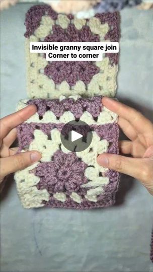 Granny Square Invisible Join, How To Join Crochet Granny Squares Together, Joining Granny Squares Invisible, Joining Crochet Squares Together, Joining Granny Squares Tutorial, Invisible Crochet Join, How To Join Crochet Pieces, Joining Granny Squares Crochet Video Tutorials, Granny Square Joining Methods