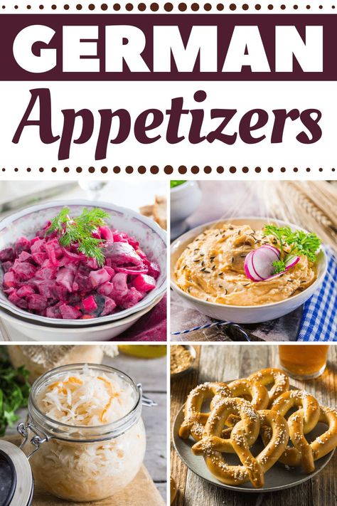 Easy German Finger Foods, German Appetizer Recipes, Austrian Appetizers, Easy German Appetizers, German Snacks Appetizers, German Finger Food, International Appetizers Easy, German Appetizers Oktoberfest Party, German Birthday Party