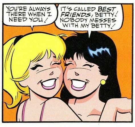 Betty And Veronica Kiss, Veronica Comics, Call Best Friend, Pop Art Comic Girl, Archie Comics Characters, Archie Comic Books, Petit Tattoo, Betty And Veronica, Vintage Pop Art