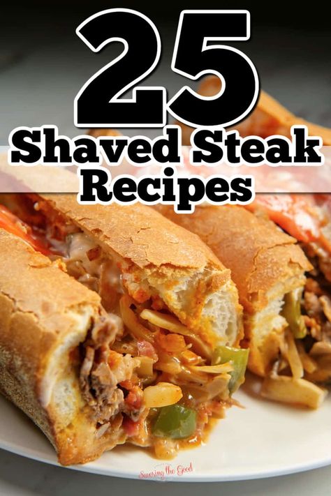 Steak Sandwich Meat Recipes, Shaved Steak Dinner Ideas, Shaved Steak Recipes Slow Cooker, Shredded Steak Recipes Dinners, Shaved Chuck Steak Recipes, Recipes With Steak Ums, Steak Em Recipes, Shaved Beef Taco Recipes, Simmered Beef Recipes