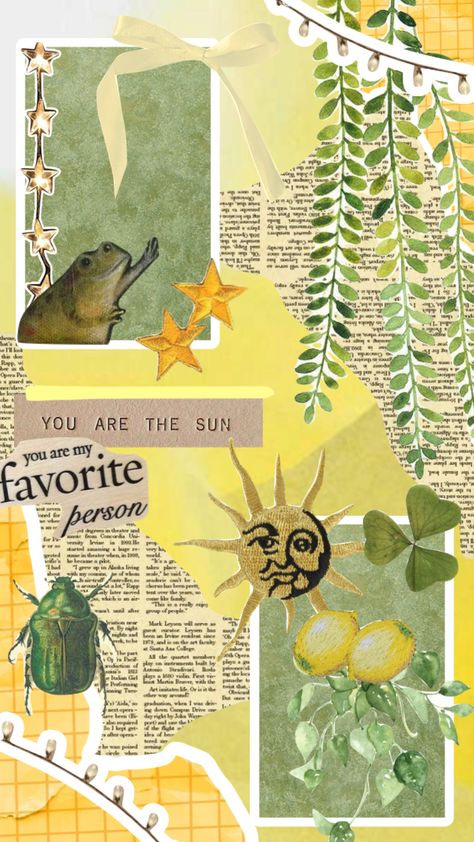 yellow green love 😁 #yellow #moodboard #aesthetic #green #frog #wowomg Yellow Frog Aesthetic, Yellow And Green Aesthetic Vintage, Yellow Designs For Scrapbook, Yellow Portfolio Design, Yellow And Green Wallpaper Aesthetic, Yellow Green Moodboard, Yellow Green Aesthetic Wallpaper, Dark Green And Yellow Aesthetic, Yellowish Green Aesthetic