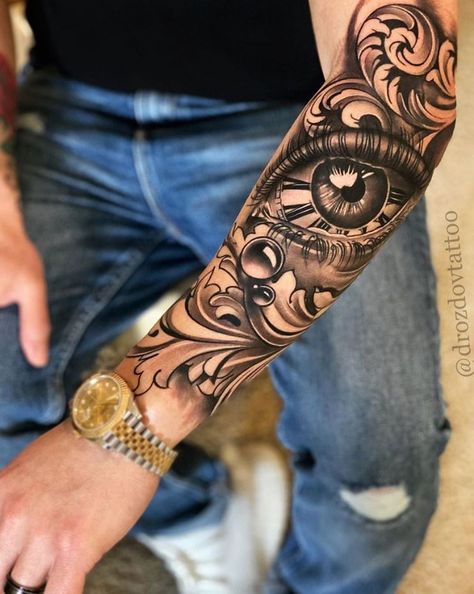 Eye Sleeve Tattoo Forarm Tattoos, Forearm Sleeve Tattoos, Leg Tattoo Men, Tatuaje A Color, Full Sleeve Tattoos, Best Sleeve Tattoos, Sleeve Tattoos For Women, Eye Tattoo, Tattoo Sleeve Designs