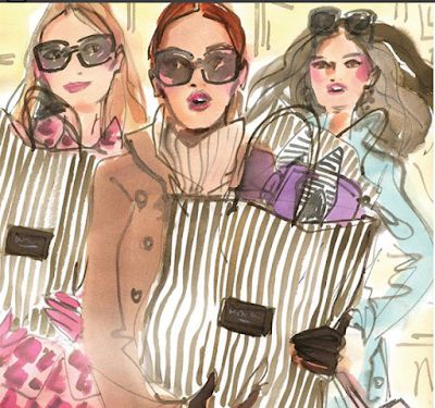 Henri Bendel Illustration, Izak Zenou, Cafe Space, Art Parisien, Beauty Illustration, Illustration Fashion Design, 5th Avenue, Fashion Wall Art, Henri Bendel