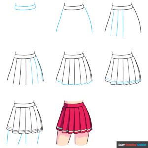 Skirt Drawing, Manga School, Anime Skirts, Simple Anime, Easy Drawing Steps, Manga Drawing Tutorials, Skirt Tutorial, Anime Clothes, Anime Inspired Outfits