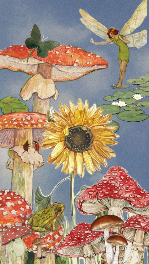 #fairy #fairycore #fairygarden #toadstools Fairies Aesthetic, Realistic Flower Drawing, Fairy Background, Mushroom Wallpaper, Fairy Wallpaper, Nature Art Drawings, Iphone Lockscreen Wallpaper, Witchy Wallpaper, Mushroom Art