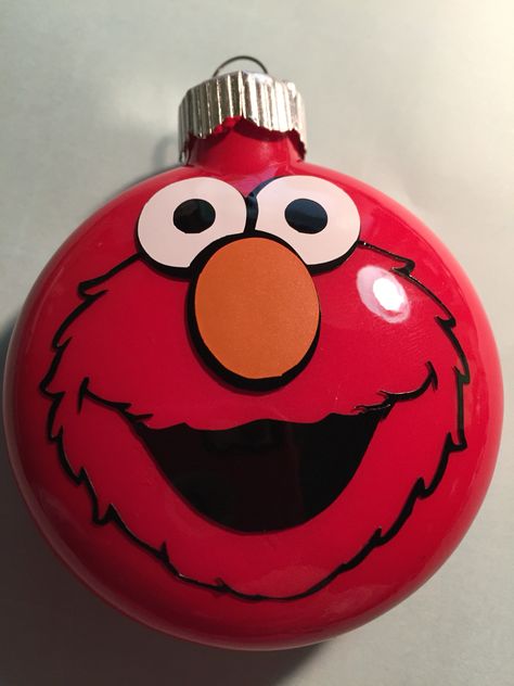 Elmo ornament/Muppets/ crafting Diy Elmo Christmas Ornament, Elmo Ornament Diy, Sesame Street Ornaments Diy, Diy Sesame Street Christmas Ornaments, Christmas Movie Ornaments Diy, Elmo Ornament, Elmo Christmas Ornament, Sesame Street Ornaments, Grandkids Ornaments