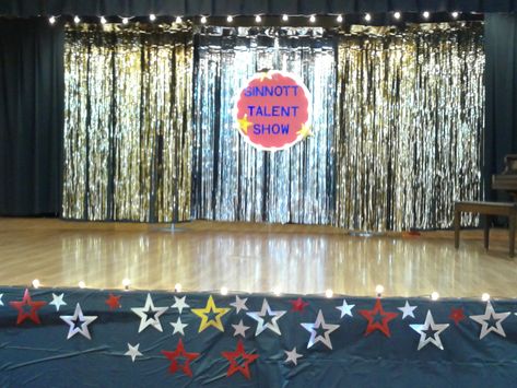 Talent Show Backdrop Ideas, Talent Show Stage Decorations, School Talent Show Decorations, School Stage Decorations, Talent Show Decorations Stage Ideas, School Talent Show Ideas, School Stage Decoration Ideas, Stage Decoration Ideas For School, Talent Show Decorations