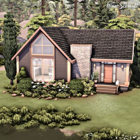 2 Bedroom Starter Home Sims 4, Sims 4 Starter Home Small Houses, Sims 4 Houses 2 Bedroom, Sims 4 Growing Together House, Sims Starter Home, Growing Together Sims 4, Small House Sims 4, Newcrest Sims 4, Starter House Sims 4