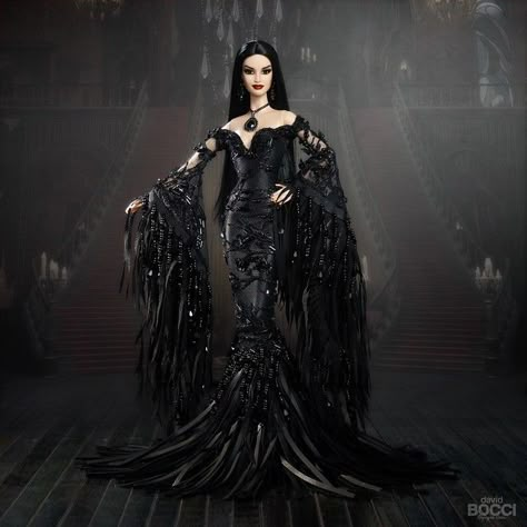 Morticia Addams | David Bocci (Refugio Rosa) | Flickr Morticia Addams Costume, Long Straight Black Hair, Royal High Outfits Ideas Cheap, Charles Addams, Carolyn Jones, Straight Black Hair, Barbie Halloween, Morticia Addams, Halloween Costumes For Teens