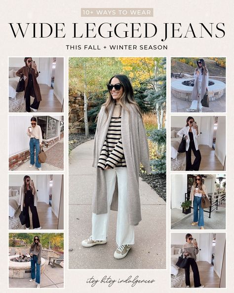 Shoes To Wear With Wide Leg Jeans, Wide Leg Jeans Outfit Fall, How To Wear Wide Leg Jeans, Halloween Mode, 10 Ways To Wear, Pointy Boots, Wide Leg Jeans Outfit, Wide Legged Jeans, Wide Legged Pants