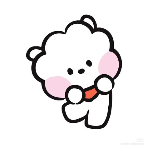 Jin Cute Drawing, Rj Drawing, Rj Bt21 Wallpaper, Cookie Bt21, Jin Drawing, Bt21 Drawing, Kpop Doodles, Bts Doodle, Rj Bt21