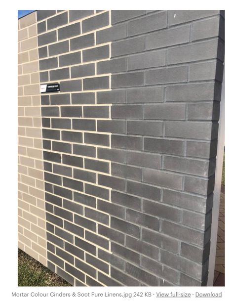 Stained Brick Exterior, Pgh Bricks, Grey Brick Houses, Stained Brick, Brick House Colors, Brick Effect Tiles, Barbershop Ideas, Painted Fireplace, Brick Edging