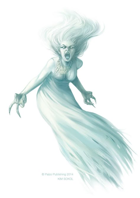 D&D Monster Monday: The Banshee Creature Fantasy, D D Monsters, Heroic Fantasy, Dnd Monsters, Tableau Art, Fantasy Monster, Mythological Creatures, Magical Creatures, A Drawing