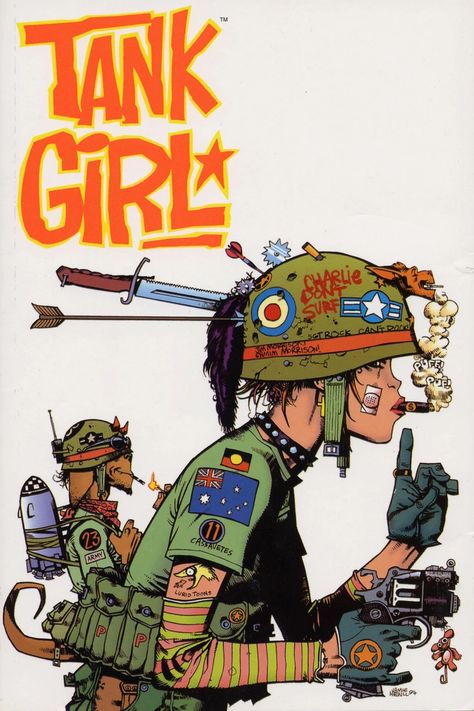 Jamie Hewlett (Gorillaz, Tank Girl) Inspo Album - Imgur Tank Girl Art, Tank Girl Comic, Jamie Hewlett Art, Jamie Hewlett, Gorillaz Art, Arte Punk, Girl Posters, Illustration Girl, Tank Girl