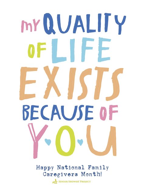 Caregiver Card: "My quality of life exists because of you. Happy National Family Caregivers Month!" #celebratecaregivers Thank You Quotes Gratitude, Caregiver Appreciation, Positive Affirmations For Kids, Caregiver Support, Family Caregiver, Thank You Quotes, Affirmations For Kids, Color Quotes, Gratitude Quotes