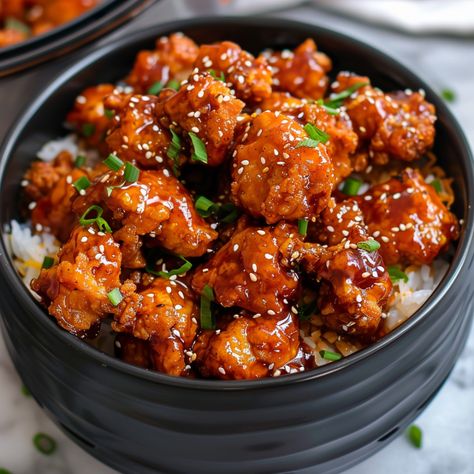 Crispy Air Fryer General Tso's Chicken Recipe Healthy General Tso Chicken Air Fryer, General Tao Chicken Air Fryer, Chinese Food Recipes Air Fryer, Chinese Chicken Recipes Air Fryer, Asian Chicken Recipes Air Fryer, Air Fryer General Tso Chicken, General Tso Chicken Air Fryer, Crispy Chicken Air Fryer, Air Fryer Asian Chicken