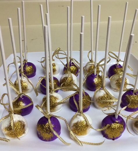 Purple And Gold 60th Birthday Party, Purple And Gold Cookies, Purple And Gold Gender Reveal, Purple And Gold Party Ideas, Purple And Gold Candy Table, Purple And Gold Treat Table, Purple Gold Party, Purple And Gold Dessert Table, Purple And Gold Theme Party