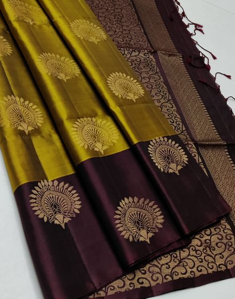 Pure handloom Double warp soft silk saree without border. With silkmark certified tag. To place your orders connect with us on 9705125745 Pattu Sarees Color Combinations, Simple Silk Saree, Saree Without Border, Latest Silk Sarees, Pure Chiffon Sarees, Saree Ideas, Simple Saree Designs, Indian Bridal Sarees, New Saree Designs