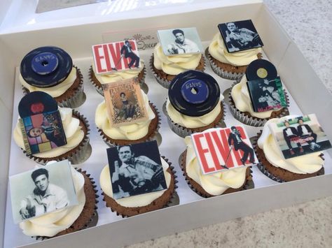 Elvis Cake, Elvis Cupcakes, Elvis Birthday Party, Elvis Presley Cake, Elvis Cakes, Elvis Birthday, Queen Cakes, 14th Birthday, Cute Desserts