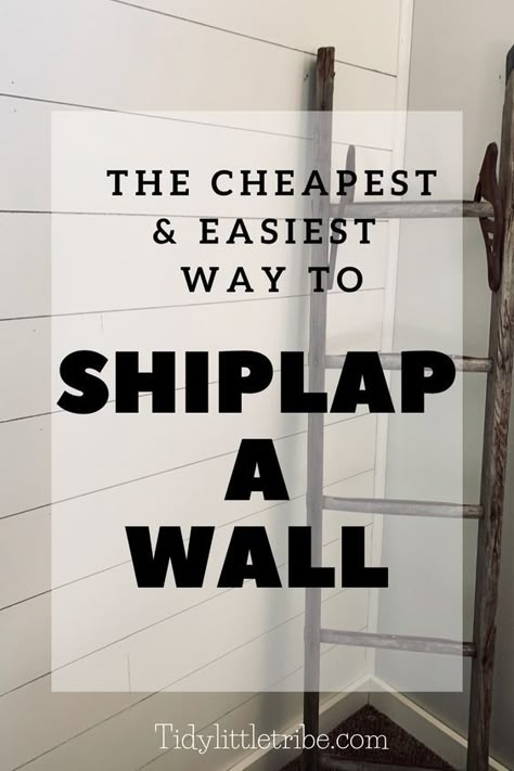 Cheap Shiplap, Shiplap Diy, Basement Decoration, Shiplap Wall Diy, Ship Lap, Diy Shiplap, Faux Shiplap, Shiplap Walls, Shiplap Wall