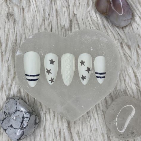 Look what I just found on Depop 🙌 https://depop.app.link/I4GGCSCWNwb Taylor Swift Nails Folklore, Cardigan Nails, Folklore Nails, Eras Nails, Slay Nails, Press On Nails Size, Taylor Swift Nails, Folklore Cardigan, Nails Size