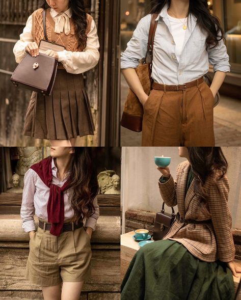 1, 2, 3 or 4? which outfit is your favorite? 🤎 welcome to another spring outfit inspo where it’s soooo obvious that I can’t stick to one aesthetic 🤣 light academia, coastal granddaughter, italian grandpa, vintage girlie… don’t make me choose… I love them all!! lmk your favorite outfit 🫶🏻 . . . . . #lightacademiafashion #lightacademiavibes #romanticacademia #vintageoutfits #yourvintagesoul #oldmoneyaesthetic #vintageaesthetic #beigepalette #darkacademiaaesthetic #darkacademia #vintageinspo Romance Academia Aesthetic Outfit, Light Academia Outfit Midsize, Light Academia Aesthetic Outfit Plus Size, Bohemian Academia Aesthetic, Vintage Outfit Aesthetics, Spring Academia Outfits, Dark Academia Spring Outfit, Art Academia Aesthetic Outfit, Summer Academia Aesthetic