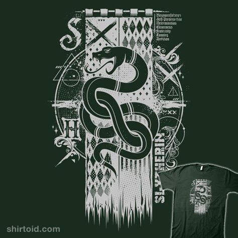 Resourceful, Cunning, and Ambitious | Shirtoid #book #film #harrypotter #hogwarts #movies #slytherin #studiom6 Slytherin Painting, Slytherin Wallpaper, Slytherin Pride, Theme Harry Potter, Slytherin Harry Potter, Images Harry Potter, Slytherin House, Harry Potter Gif, Harry Potter Tumblr