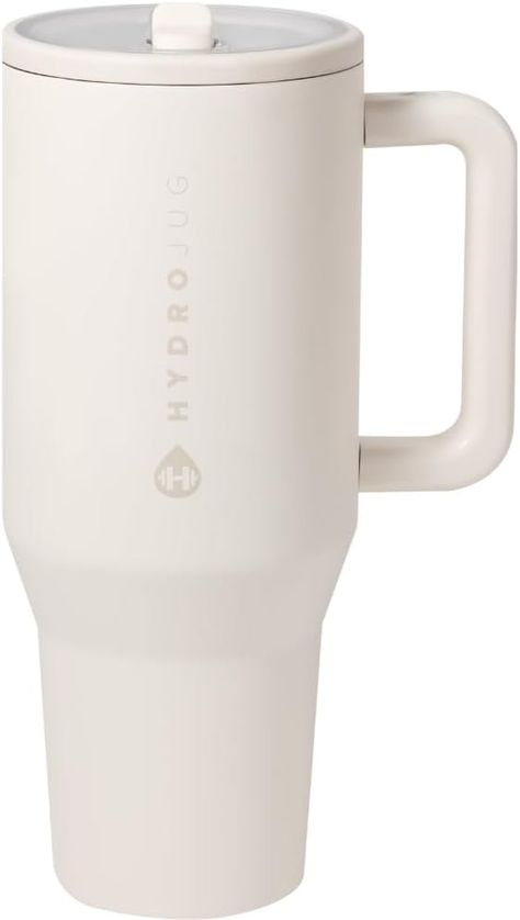 Amazon.com: HydroJug Traveler - Modern 40 oz Tumbler with Handle & Simple Flip Straw - Car Cup Holder Friendly, Leak Resistant Water Bottle-Reusable Insulated Stainless Steel & Rubber Base - Gifts for Women & Men : Home & Kitchen 40 Oz Water Bottle, Leak Proof Water Bottle, Men Cream, Reusable Water Bottles, Infused Water, Car Cup Holder, Bottle Design, Tumbler Cups, Insulated Tumblers