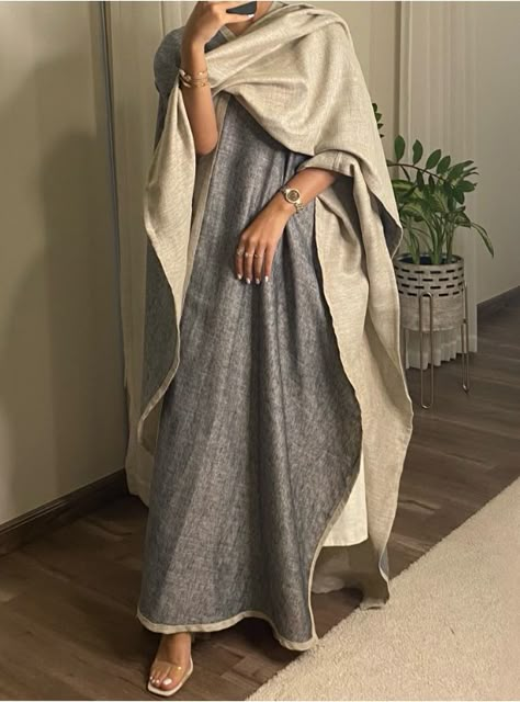 Linen Abaya Design, Wrap Abaya, Classy Feminine Style, Abaya Coat, Winter Abaya, Outfit Kimono, Linen Abaya, Abaya Pattern, Abaya Designs Latest