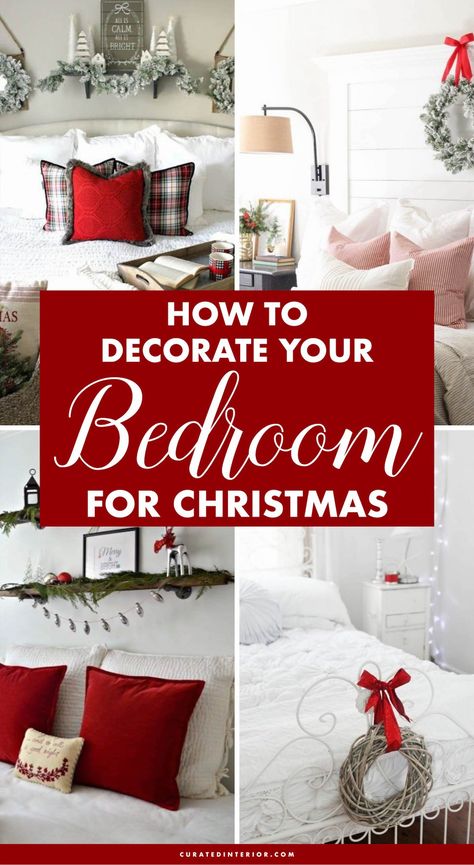 How to Decorate Your Bedroom for Christmas – 25 ideas! #ChristmasDecor #BedroomDecor #ChristmasHome Christmas Bedrooms, Christmas Bedroom Decor Ideas, Holiday Bedroom Decor, Christmas Bedroom Ideas, Christmas Bedroom Decor, Holiday Bedroom, Decorations Bedroom, Christmas Tablescape, Christmas Bedding