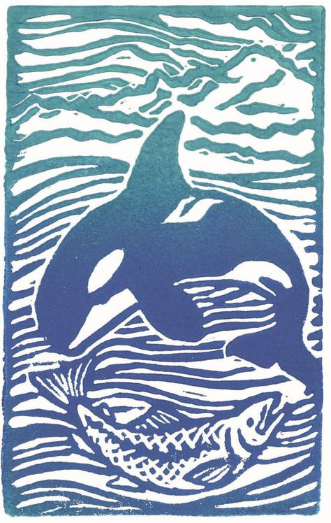 Art of the ORCA | Port Townsend Leader Indigenous Orca Art, Linocut Orca, Orca Print, Orca Whale Art, Norway Tattoo, Salmon Tattoo, Linoleum Printmaking, Orca Art, Chicken Poster