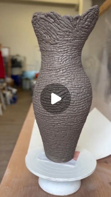 Ceramics Videos on Instagram: "Coil pottery vase by @irina.denev" Coiling Pottery Ideas, Coil Built Pottery, Coiling Pottery, Ceramic Vessels Ideas, Coil Vase, Homemade Vase, Ceramics Videos, Coil Pottery, Coil Pots