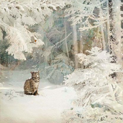 Beautiful cat in the snow  #winter #cutecat #outdoorcat Snow Cat, Christmas Landscape, Winter Cat, Bug Art, Art Japonais, Snow Scenes, Winter Art, Naive Art, Christmas Illustration