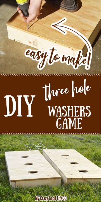 Washers Game Diy, Washer Game Board, Toss Game Diy, Washer Boards, Washer Toss Game, Washers Game, Summer Party Games, Diy Yard Games, Corn Hole Diy