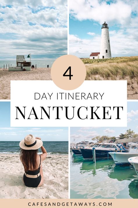 Only 14 miles long, Nantucket is a charming place with beautiful grey shingled homes and pristine sandy beaches. Most people visit during the summer months to relax on the beach, eat some fresh seafood, and enjoy the upscale atmosphere of the island. This post covers what to do in Nantucket in 4 days, but you can easily visit for just the weekend or stay even longer. No matter how much time you have, it is well worth the trip! Things To Do In Nantucket In The Fall, Nantucket Vs Marthas Vineyard, Day Trip To Nantucket, Things To Do In Nantucket, Things To Do In Martha’s Vineyard, Honeymoon In Nantucket, Martha’s Vineyard Vs Nantucket, Nantucket Beach, Massachusetts Travel