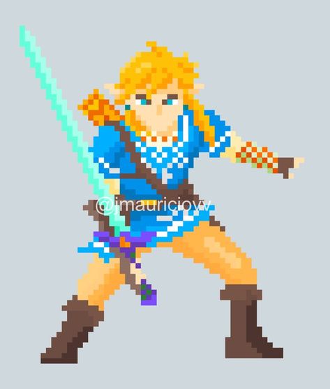 Link Zelda Breath of the Wild Pixel Art Link Pixel Art, Link Breath Of The Wild, Cool Minecraft Creations, Easy Perler Beads Ideas, Perler Art, Zelda Breath Of The Wild, Perler Crafts, Diy Perler Bead Crafts, Pixel Art Grid