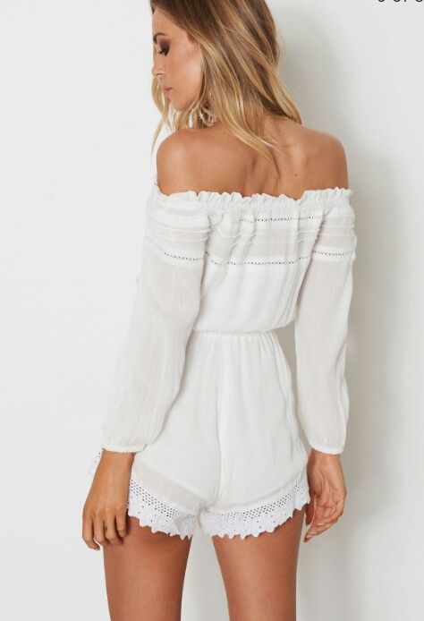 White Playsuit, White Fox Boutique, White Fox, Online Accessories, Playsuit, Off Shoulder Blouse, Fox, Rompers, Jumpsuit