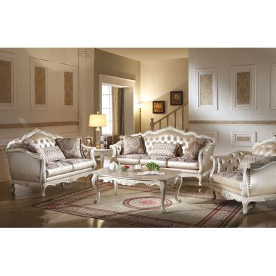 Antique Living Room Furniture, High End Living Room, Living Room Furniture Set, Antique Living Room, 3 Piece Living Room Set, Marble Top Coffee Table, Tufted Arm Chair, Rolled Arm Sofa, Inspire Me Home Decor