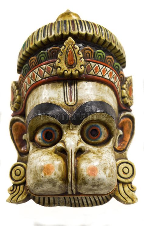 Masks Traditional, Folk Mask, Indian Mask, साईं बाबा, Hanuman Ji Wallpapers, Traditional Sculptures, Art Studio Room, Mask Painting, Monkey Art