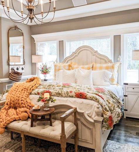 Ashley’s Furniture Bedroom, Gorgeous Bed, Spring Bedroom, French Country Bedrooms, King Bedroom, Farmhouse Bedroom Decor, Buy Home, Master Bedrooms Decor, Remodel Bedroom