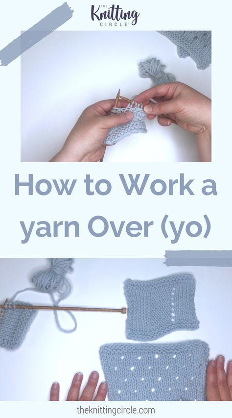 How To Yarn Over In Knitting, Yarn Over In Knitting How To, Yarn Over In Knitting, How To Hold Yarn When Knitting, Yarn Over, How To Connect Yarn When Knitting, How To Increase Knitting Stitches, Knitting Increases And Decreases, Left Leaning Increase Knitting