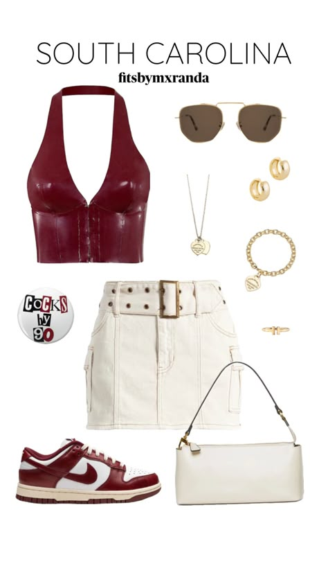 SOUTH CAROLINA GAMEDAY FIT A#outfitinspo #gamedayfit #gamedayoutfit #southcarolina Gamecocks Outfit, Fsu Gameday Outfit, Auburn Gameday Outfit, Fall Going Out Outfits, Fsu Gameday, College Football Game Outfit, College Gameday Outfits, New York Outfit, Outfit Inso