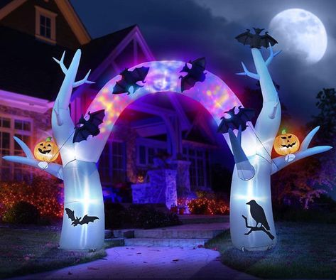 Halloween Arches, Halloween Archway, Halloween Decorations Outdoor, Halloween Spider Decorations, Spider Decorations, Holiday Inflatables, Hammacher Schlemmer, Haunted Halloween, Halloween Inflatables