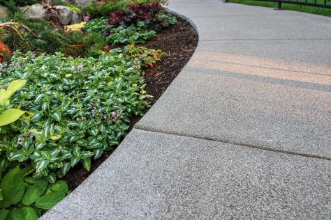 sandwashed concrete sidewalk Sandwashed Concrete, Hill Driveway, Chalk Art Sidewalk, Sidewalk Chalk Art Ideas, Backyard Concrete, Exposed Aggregate Driveway, Concrete Sidewalk, Chalk Art Ideas, Exposed Aggregate Concrete