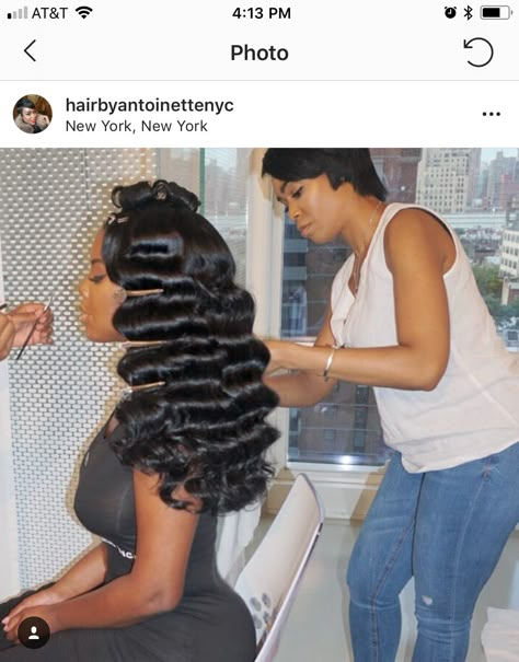 Hollywood Waves On Black Women, Short Hollywood Curls, Hollywood Hairstyles Black Women, Old Hollywood Glam Hair Black Women, Hollywood Waves Wedding Black Women, Old Hollywood Curls Black Women, Vintage Curls Black Women, Hollywood Curls Black Women, Hollywood Waves Prom