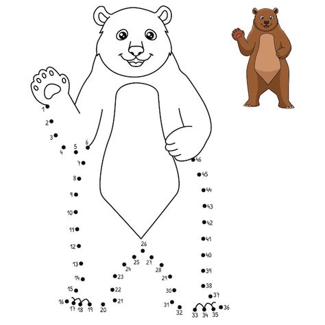 Bear Dot To Dot, Dot To Dot, Coloring Page, Premium Vector, Graphic Resources, Coloring Pages, For Kids, Dots, Color